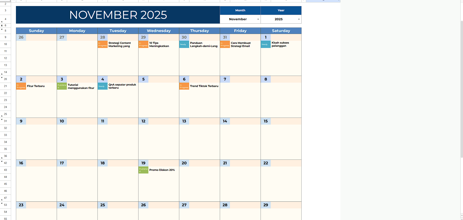 Content Calendar